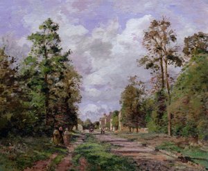 La strada per Louveciennes al bordo del bosco, 1871
